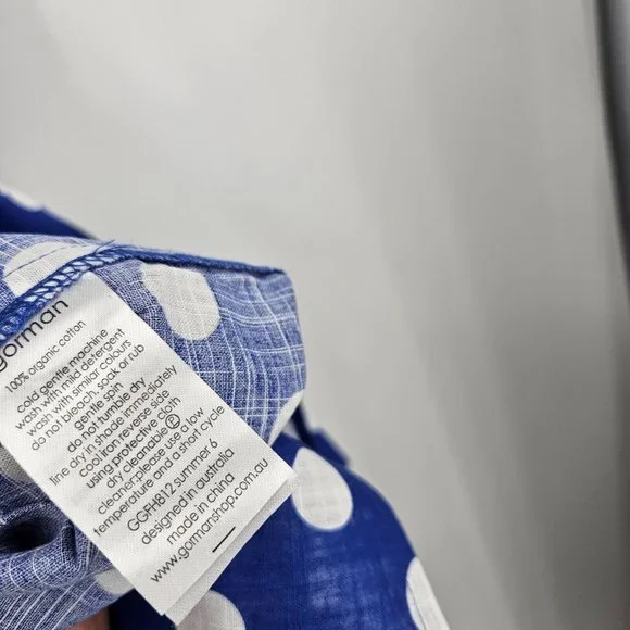 GORMAN X Pantone Dress Blue White Polka Dot Spot Cap Sleeve Mini NWT Size 8 - Picture 6 of 8